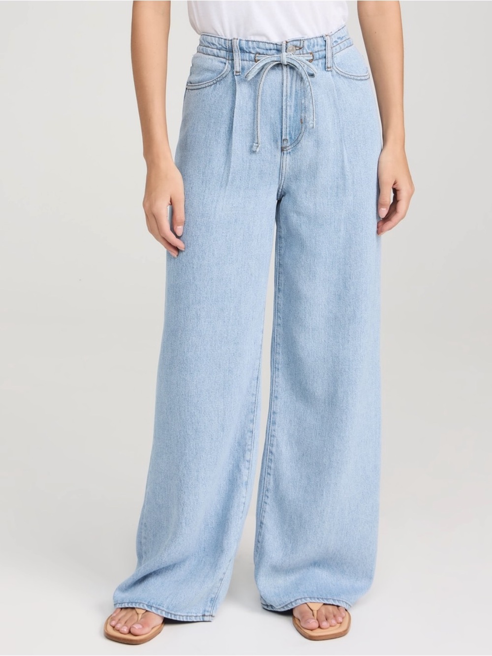 Frame Super Drape Drawstring Wide Leg Jeans NEW